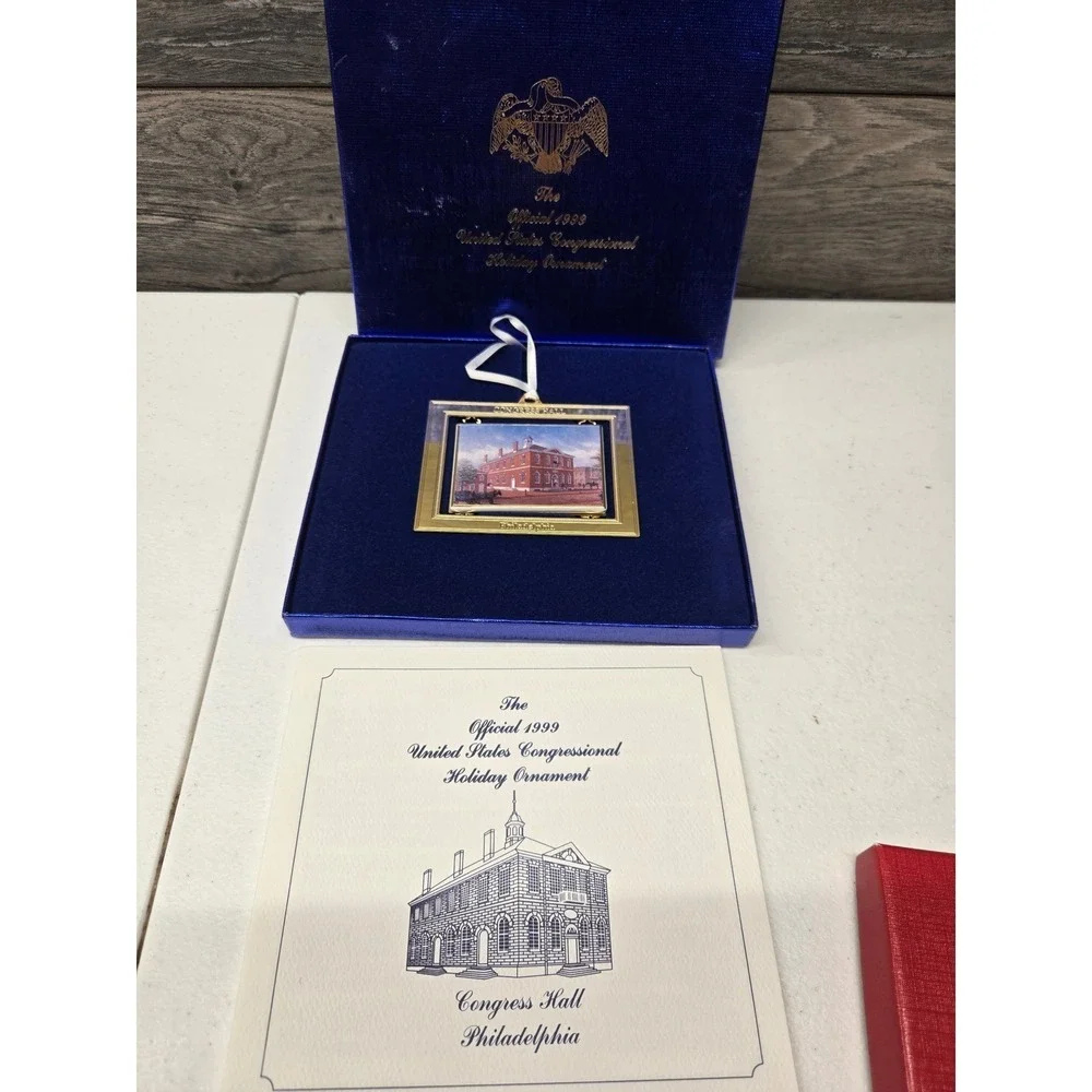Official‎ 1999 US Congressional Holiday Ornament Congress Hall Philadelphia Box